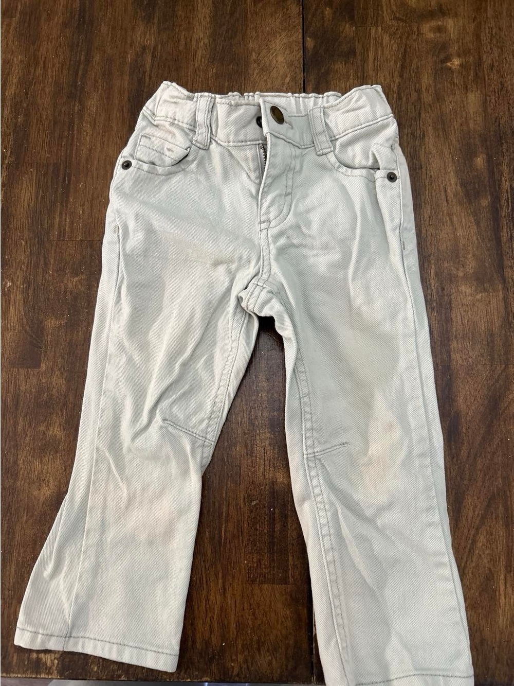 Kids Elastic Waist Light Gray Knit Pants